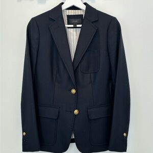 J.Crew blazer with gold buttons is 100% wool with US size 2
